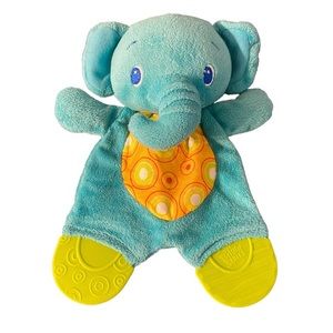 Bright Starts Blue Elephant Baby Toddler Security Blanket Rattle Teether Lovey